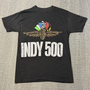 Vintage‎ 80s Indy 500 Black T-Shirt Indianapolis Speedway Racing Tee Small